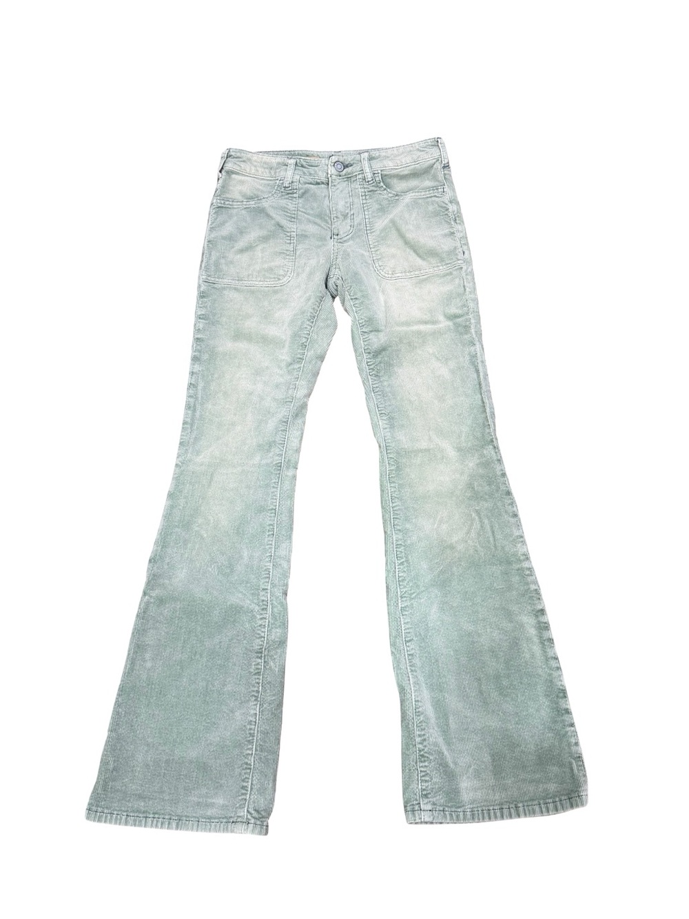 🌿 Anthropologie Pilcro The Icon Corduroy Flare Low Rise‎ Pants Green Size 26 - Picture 5 of 14